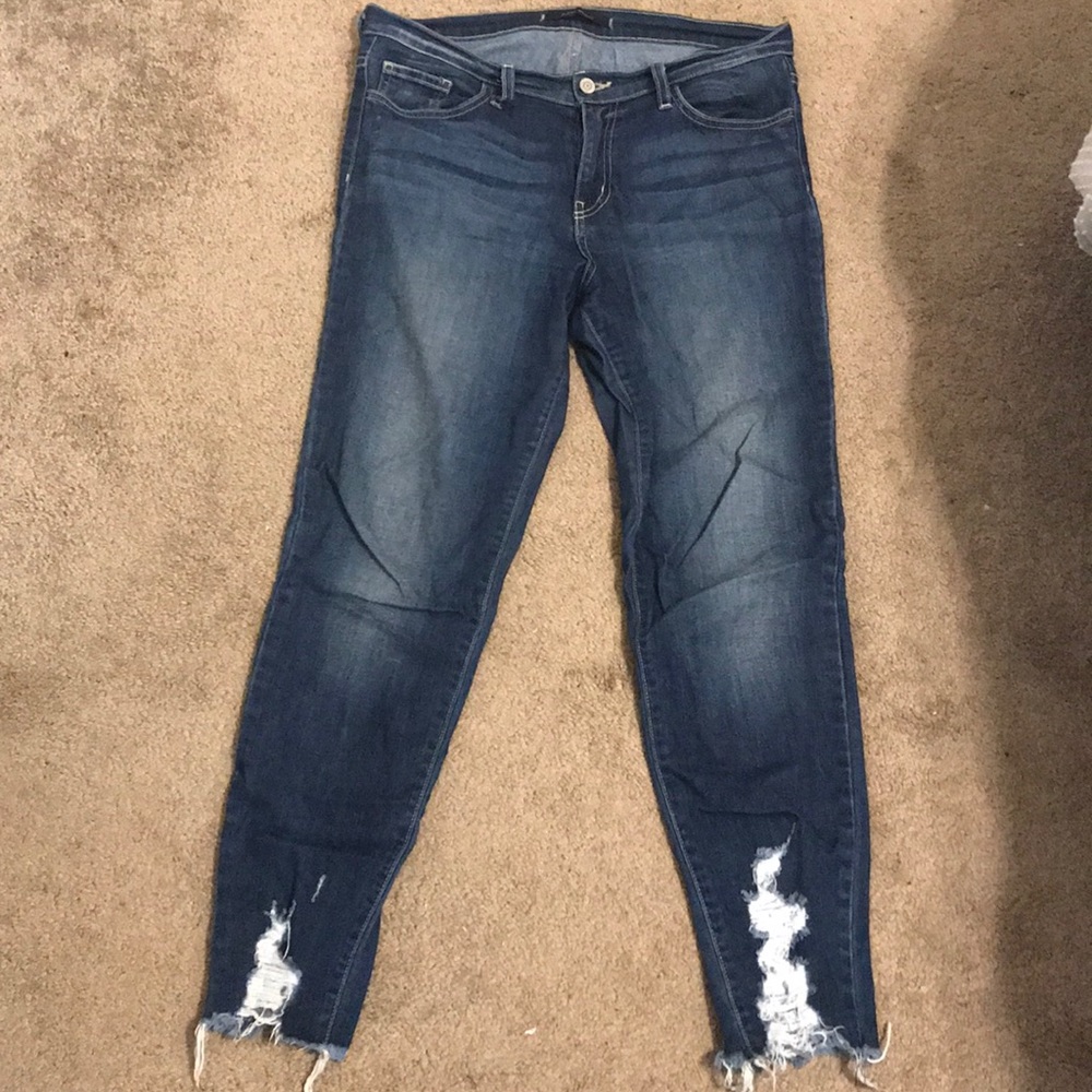 Flying Monkey frayed bottom jeans